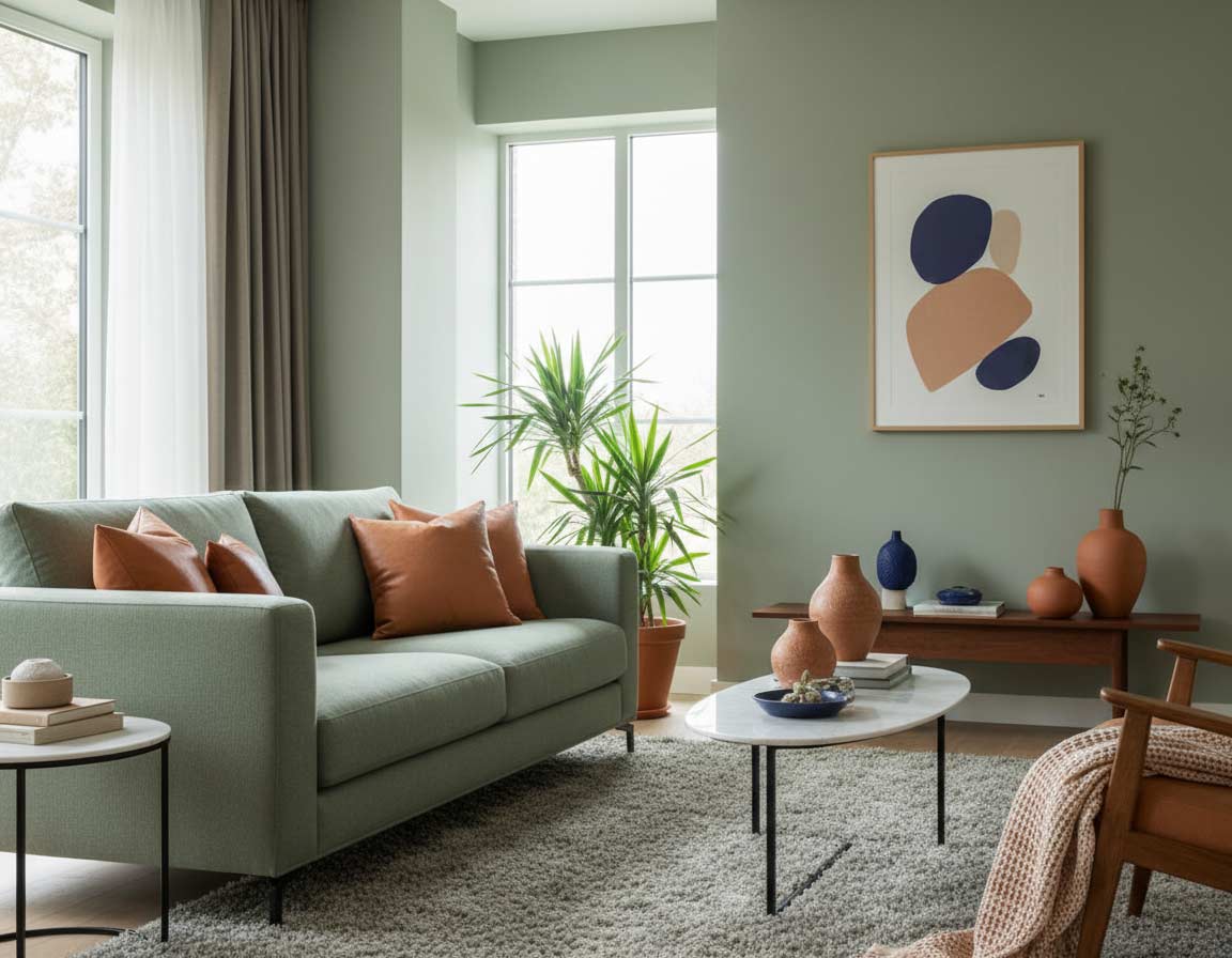 3 Farben Regel nach Fengshui im Wohnzimmer 3 Farben Regel nach Fengshui im Wohnzimmer