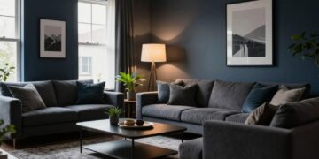 Dunkle Wandfarben im Wohnzimmer