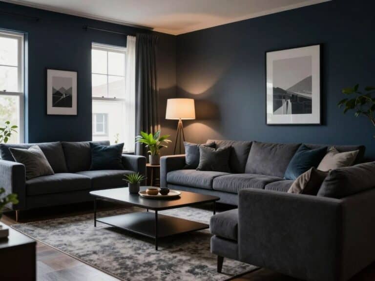 Mehr über den Artikel erfahren Dunkle Wandfarben im Wohnzimmer: Tipps und Beispiele