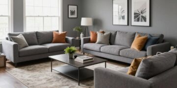 Graue Wandfarbe im Wohnzimmer
