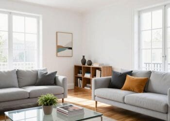 Weiße Wände im Wohnzimmer