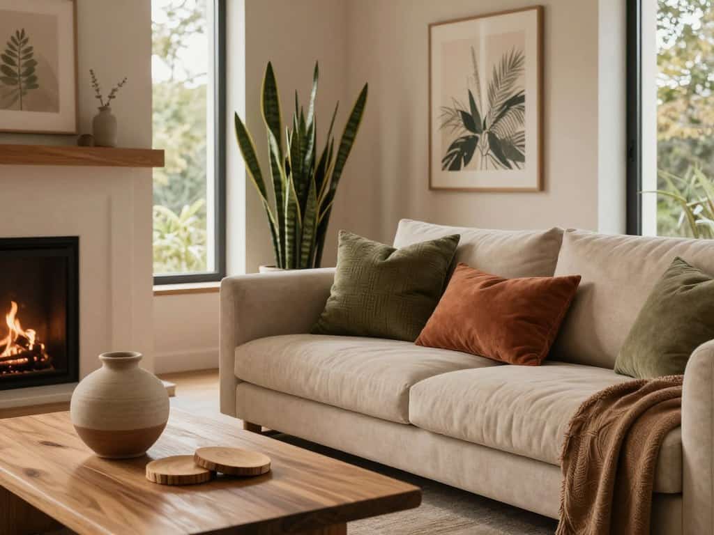 Erdtöne im Wohnzimmer