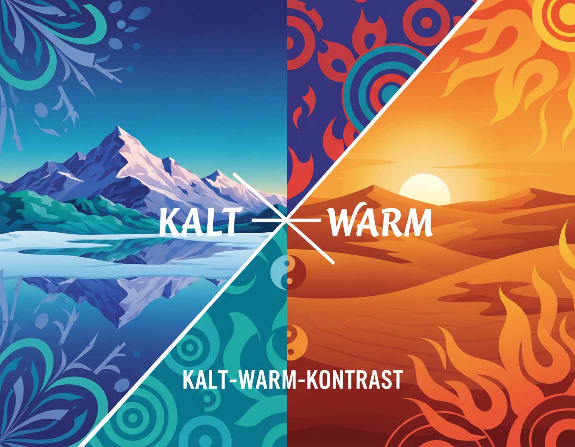 Kalt-Warm-Kontrast als Farbkontrakst in der Farbenlehre Kalt-Warm-Kontrast als Farbkontrakst in der Farbenlehre